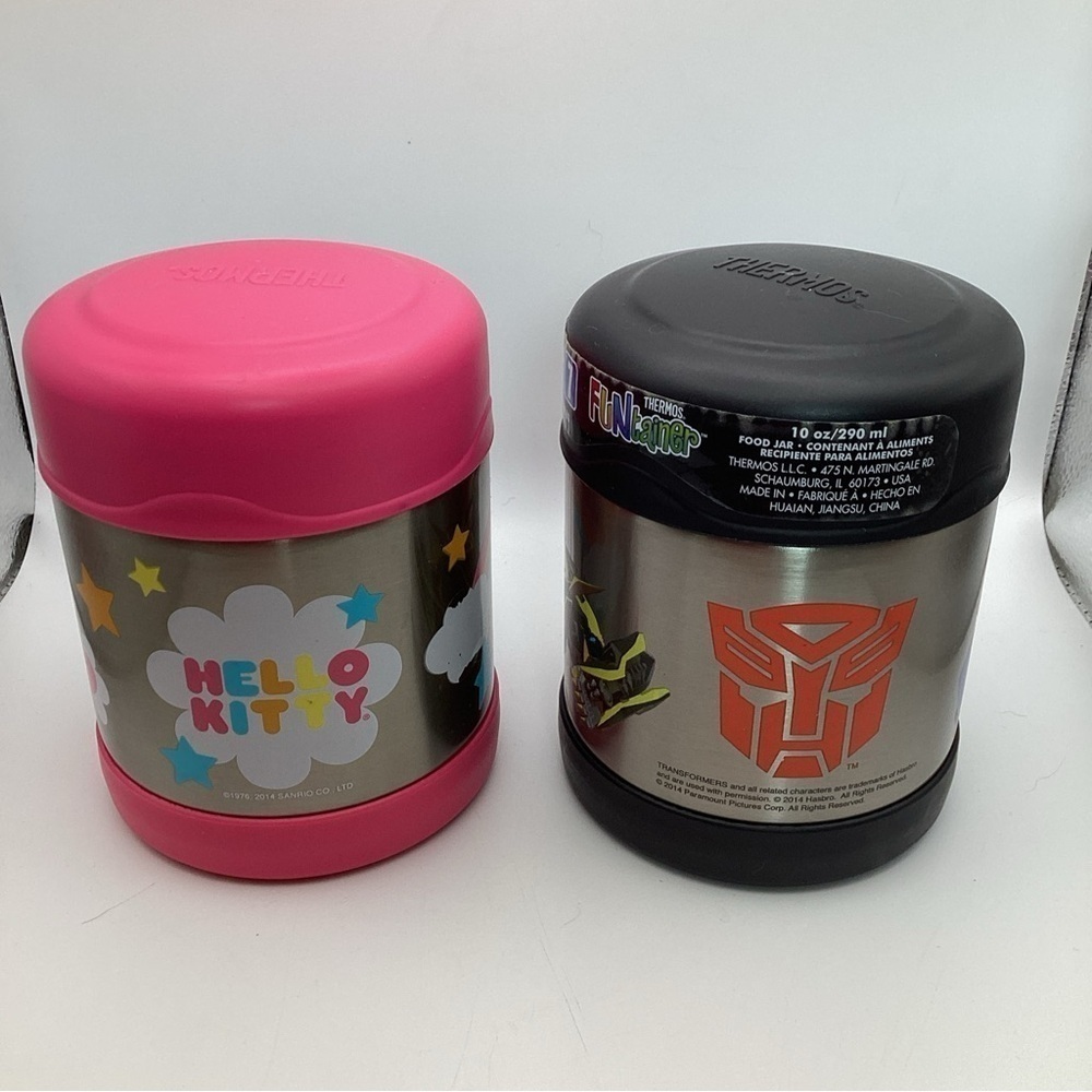 2 Thermos  bundle— Transformers & hello Kitty both 10 oz